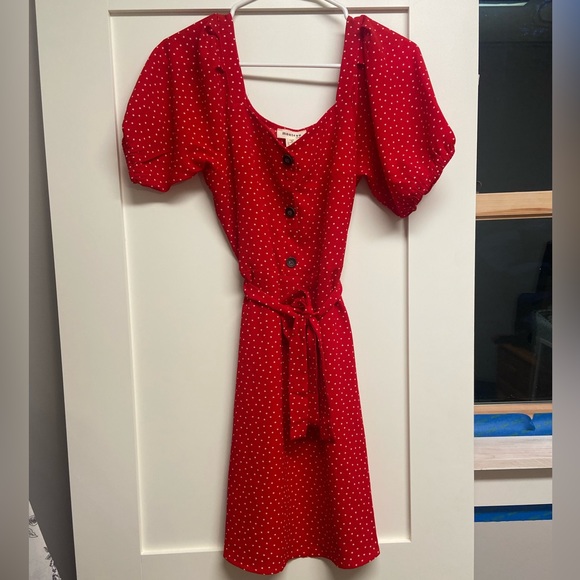 Women’s Red Polka Dot Dress - Picture 4 of 10